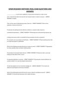 SOWK RESEARCH METHODS FINAL EXAM QUESTIONS AND ANSWER1