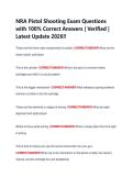 NRA Pistol Shooting Exam Questions &NewLine;with 100&percnt; Correct Answers &vert; Verified &vert; &NewLine;Latest Update 2026&excl;&excl; 