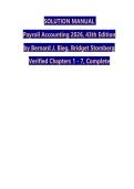 SOLUTION MANUAL Payroll Accounting 2026&comma; 43th Edition by Bernard J&period; Bieg&comma; Bridget Stomberg Verified Chapters 1 - 7&comma; Complete