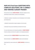NUR 641E Final Exam QUESTIONS WITH &NewLine;COMPLETE SOLUTIONS &lpar;100 &percnt; CORRECT &NewLine;AND VERIFIED&rpar; ALREADY PASSED&excl;&excl; 
