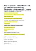 Nurs 3320 Exam 1 ELABORATED EXAM &NewLine;&lpar;A&plus; GRADED 100&percnt; VERIFIED&rpar; &NewLine;QUESTIONS & ANSWERS 2026 LATEST&excl;&excl; 