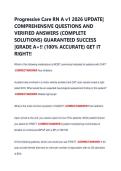 Progressive Care RN A v1 2026 UPDATE&vert; &NewLine;COMPREHENSIVE QUESTIONS AND &NewLine;VERIFIED ANSWERS &lpar;COMPLETE &NewLine;SOLUTIONS&rpar; GUARANTEED SUCCESS &NewLine;&vert;GRADE A&plus;&excl;&excl; &lpar;100&percnt; ACCURATE&rpar; GET IT &NewLine;RIGHT&excl;&excl; 