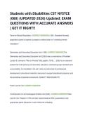 Students with Disabilities CST NYSTCE &NewLine;&lpar;060&rpar; &lpar;UPDATED 2026&rpar; Updated&colon; EXAM &NewLine;QUESTIONS WITH ACCURATE ANSWERS &NewLine;&vert; GET IT RIGHT&excl;&excl; 