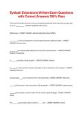 Eyelash Extensions Written Exam Questions with Correct Answers 100&percnt;