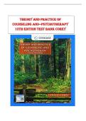 TEST BANK FOR THEORY AND PRACTICE OF COUNSELING AND PSYCHOTHERAPY 10TH EDITION BY GERALD COREY ISBN&colon;9781305263727 COMPLETE GUIDE ALL CHAPTERS COVERED 100&percnt; VERIFIED A&plus;GRADE ASSURED&excl;&excl;&excl;&excl;&excl; NEW LATEST UPDATE&excl;&excl;&excl;&excl;&excl;