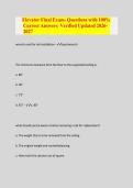 Elevator Final Exam- Questions with 100&percnt; &NewLine;Correct Answers  Verified Updated 2026&NewLine;2027 