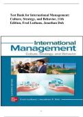 Test Bank for International Management&colon; &NewLine;Culture&comma; Strategy&comma; and Behavior&comma; 11th &NewLine;Edition&comma; Fred Luthans&comma; Jonathan Doh
