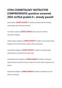UTAH COSMETOLOGY INSTRUCTOR &NewLine;COMPREHENSIVE questions answered&comma; &NewLine;2026 verified graded A&plus; already passed&excl; 