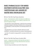 BASIC PHARMACOLOGY FOR NURSES &NewLine;EIGHTEENTH EDITION EXAM PREP 2026 &NewLine;QUESTION BANK AND ANSWER KEY &NewLine;MASTER DRUG KNOWLEDGE SET 
