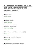 BC OWNER BUILDER EXAMINATION SCRIPT &NewLine;2026 COMPLETE QUESTIONS WITH &NewLine;ACCURATE ANSWERS