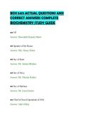 BCH 5413 ACTUAL QUESTIONS AND &NewLine;CORRECT ANSWERS COMPLETE &NewLine;BIOCHEMISTRY STUDY GUIDE 