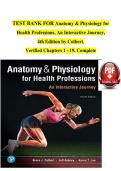 Test Bank for Anatomy & Physiology for Health Professions&colon; An Interactive Journey 4th Edition by Colbert With Questions and Answers