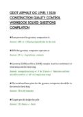 GDOT ASPHALT QC LEVEL 1 2026&NewLine;CONSTRUCTION QUALITY CONTROL&NewLine;WORKBOOK SOLVED QUESTIONS&NewLine;COMPILATION