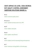 GDOT ASPHALT QC LEVEL 1 2026 GEORGIA&NewLine;DOT QUALITY CONTROL ASSESSMENT&NewLine;QUESTIONS SOLUTIONS GRADED A&plus;