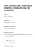 GDOT ASPHALT QC LEVEL 1 2026 MATERIALS&NewLine;INSPECTION AND STANDARDS DRILL PACK&NewLine;ANSWER SHEET