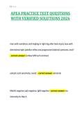 APEA PRACTICE TEST QUESTIONS&NewLine;WITH VERIFIED SOLUTIONS 2026