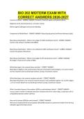 BIO 202 MIDTERM EXAM WITH CORRECT ANSWERS 2026-2027