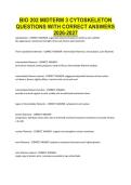 BIO 202 MIDTERM 3 CYTOSKELETON QUESTIONS WITH CORRECT ANSWERS 2026-2027&period;