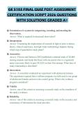 GE 5103 FINAL QUIZ POST ASSESSMENT&NewLine;CERTIFICATION SCRIPT 2026 QUESTIONS&NewLine;WITH SOLUTIONS GRADED A&plus;