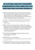 GE 5103 FINAL QUIZ POST ASSESSMENT&NewLine;COMPREHENSIVE STUDY GUIDE 2026 FULL&NewLine;QUESTIONS AND SOLUTIONS GRADED A&plus;