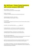 Bio 340 Exam 1 Study Guide Questions with correct answers 2026-2027&period;