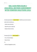 NSG 3600 PEDS EXAM 3&NewLine;2026&vert;WELL REVISED ASSESSMENT&NewLine;WITH VERIFIED SOLUTIONS 2026
