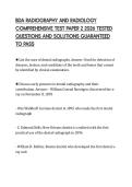 BDA RADIOGRAPHY AND RADIOLOGY &NewLine;COMPREHENSIVE TEST PAPER 2 2026 TESTED &NewLine;QUESTIONS AND SOLUTIONS GUARANTEED &NewLine;TO PASS 