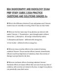 BDA RADIOGRAPHY AND RADIOLOGY EXAM &NewLine;PREP STUDY GUIDE 2 2026 PRACTICE &NewLine;QUESTIONS AND SOLUTIONS GRADED A&plus; 