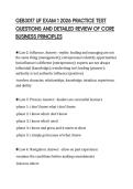 GEB3017 UF EXAM 1 2026 PRACTICE TEST&NewLine;QUESTIONS AND DETAILED REVIEW OF CORE&NewLine;BUSINESS PRINCIPLES