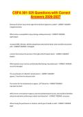 CSFA 301-325 Questions with Correct Answers 2026-2027