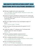 GED MATH CERTIFICATION SCRIPT 2026&NewLine;QUESTIONS WITH SOLUTIONS GRADED A&plus;