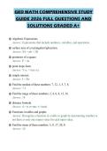 GED MATH COMPREHENSIVE STUDY&NewLine;GUIDE 2026 FULL QUESTIONS AND&NewLine;SOLUTIONS GRADED A&plus;