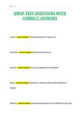 QMAP TEST QUESTIONS WITH&NewLine;CORRECT ANSWERS