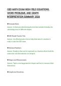 GED MATH EXAM HIGH-YIELD EQUATIONS&comma;&NewLine;WORD PROBLEMS&comma; AND GRAPH&NewLine;INTERPRETATION SUMMARY 2026