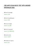GED MATH EXAM MOCK TEST WITH ANSWER&NewLine;RATIONALES 2026
