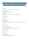 GED MATH FINAL TEST 2026 QUESTIONS&NewLine;WITH CORRECT ANSWERS GRADED A&plus;