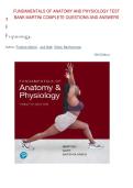 FUNDAMENTALS OF ANATOMY AND PHYSIOLOGY TEST&NewLine;BANK MARTINI COMPLETE QUESTIONS AND ANSWERS