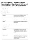 CPCU 520 Chapter 7 - The Actuary's Role in&NewLine;Ratemaking Exam &vert; Questions with 100&percnt; Correct&NewLine;Answers &vert; Verified &vert; Latest Update 2026&sol;2027