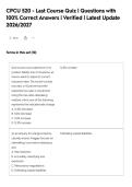 CPCU 520 - Last Course Quiz &vert; Questions with&NewLine;100&percnt; Correct Answers &vert; Verified &vert; Latest Update&NewLine;2026&sol;2027