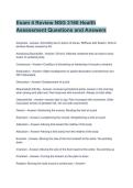 Exam 4 Review NSG 3160 Health&NewLine;Assessment Questions and Answers