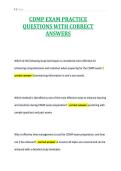 CDMP EXAM PRACTICE&NewLine;QUESTIONS WITH CORRECT&NewLine;ANSWERS