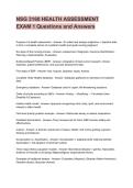 NSG 3160 HEALTH ASSESSMENT&NewLine;EXAM 1 Questions and Answers