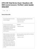 CPCU 551&colon; Total Review Exam &vert; Questions with&NewLine;100&percnt; Correct Answers &vert; Verified &vert; Latest Update&NewLine;2026&sol;2027