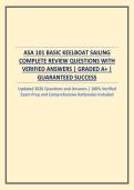 ASA 101 BASIC KEELBOAT SAILING COMPLETE REVIEW QUESTIONS WITH VERIFIED ANSWERS