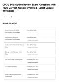 CPCU 540&colon; Outline Review Exam &vert; Questions with&NewLine;100&percnt; Correct Answers &vert; Verified &vert; Latest Update&NewLine;2026&sol;2027