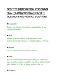 GED TEST MATHEMATICAL REASONING&NewLine;FINAL EXAM PAPER 2026 COMPLETE&NewLine;QUESTIONS AND VERIFIED SOLUTIONS
