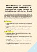 WGU D545&colon; Healthcare Administration Evolution&comma; Systems&comma; and Leadership OA BUNDLE &lpar;Latest 2026&sol;2027 Update&rpar; Questions and Verified Answers &vert; 100&percnt; Correct &vert; Grade A