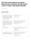 CPCU 540&colon; 2 Identifying Key Financial Measures&NewLine;Exam &vert; Questions with 100&percnt; Correct Answers &vert;&NewLine;Verified &vert; Latest Update 2026&sol;2027