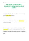CA GRADE 2 WASTEWATER&NewLine;TREATMENT OPERATOR PRACTICE&NewLine;EXAM 1&NewLine;