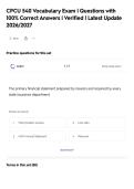 CPCU 540 Vocabulary Exam &vert; Questions with&NewLine;100&percnt; Correct Answers &vert; Verified &vert; Latest Update&NewLine;2026&sol;2027